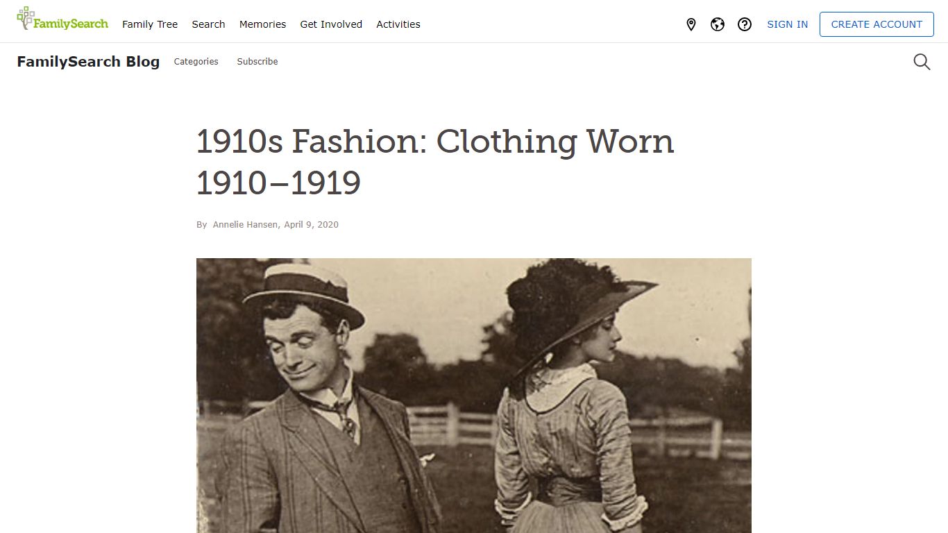 1910s Fashion: Clothing Worn 1910–1919 - • FamilySearch Blog